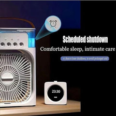 3 In 1 Small Air Cooler LED Night Light Portable Humidifier Air Adjustment Fan For Office & Home - MS - uae3 In 1 Small Air Cooler LED Night Light Portable Humidifier Air Adjustment Fan For Office & Home