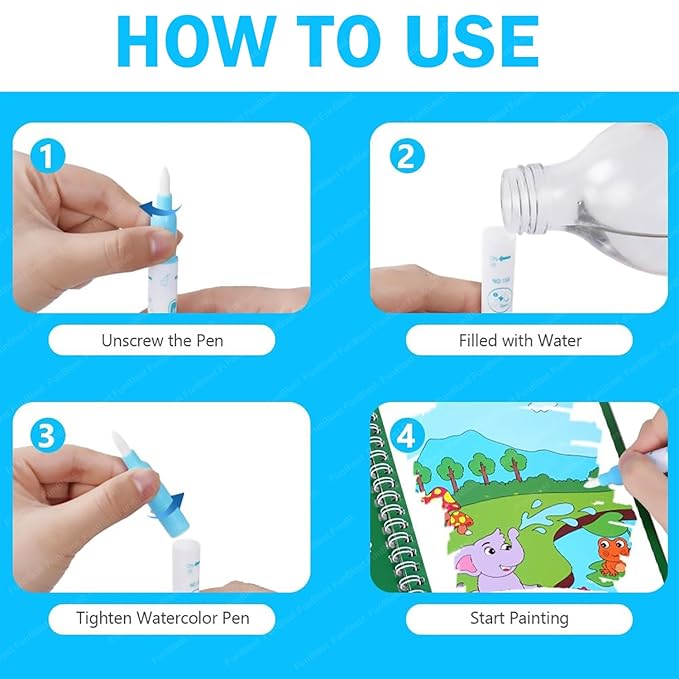 Magic Water Painting Book ( UAE Delivery Time: 1 - 3 Days ) - MS - uaeMagic Water Painting Book ( UAE Delivery Time: 1 - 3 Days )