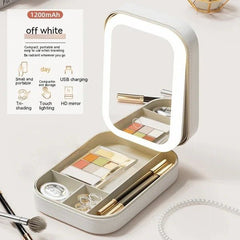 Portable Makeup Storage Box with LED Light Mirror (UAE Delivery Time: 1 - 3 Days) - MS - uaePortable Makeup Storage Box with LED Light Mirror (UAE Delivery Time: 1 - 3 Days)