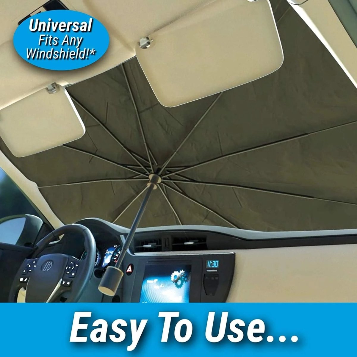 Universal Fit Car Windshield Sun Shade - MS - uaeUniversal Fit Car Windshield Sun Shade