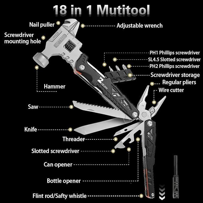 Upgraded 18 in 1 Multitool,Professional Stainless Steel - MS - uaeUpgraded 18 in 1 Multitool,Professional Stainless Steel